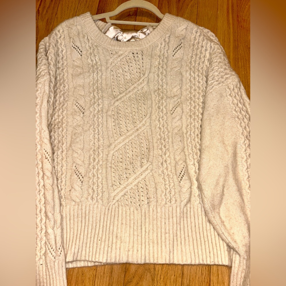 Express Cream Tie-In-Back Knit Sweater - XL - Picture 9 of 15